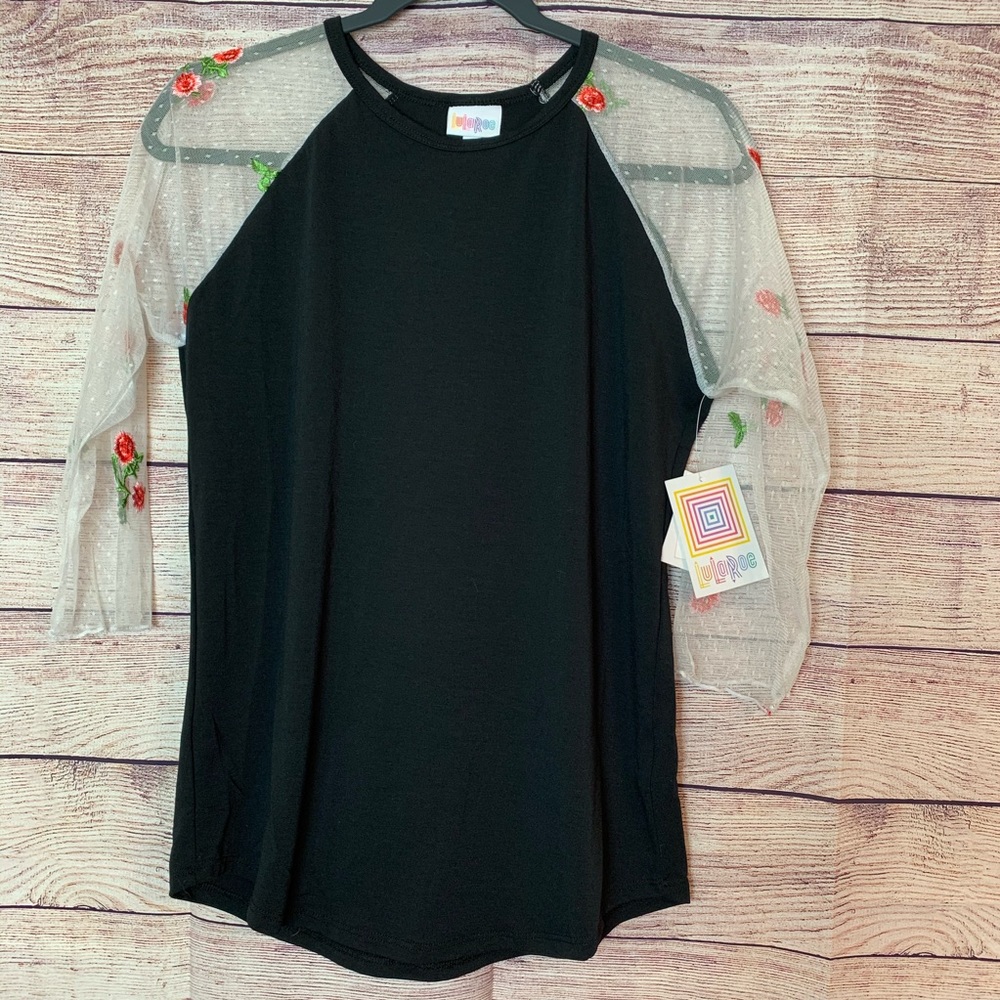 RARE Lularoe Randy Sheer Lace Sleeves S